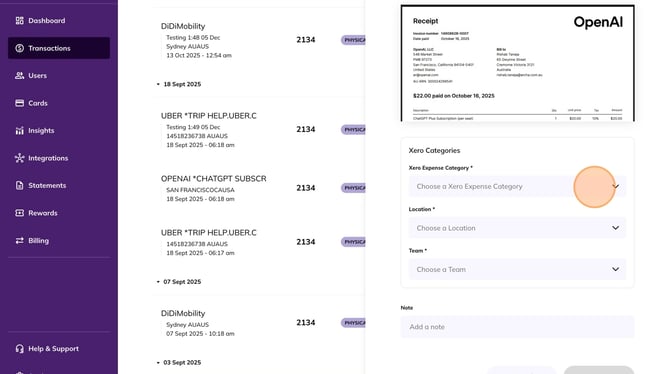 Using Xero Tracking Categories in Archa - Step 12