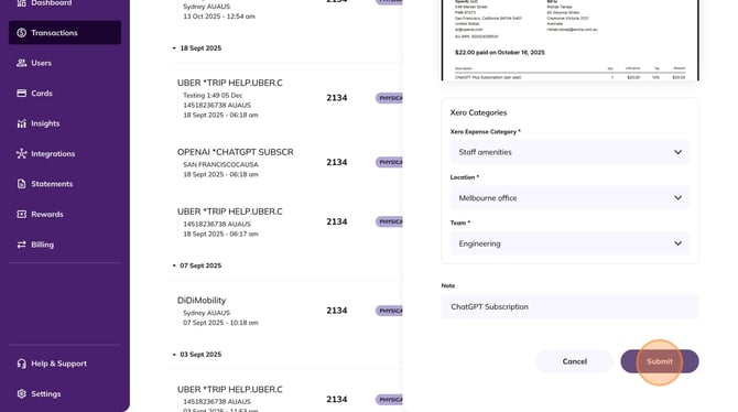 Using Xero Tracking Categories in Archa - Step 19